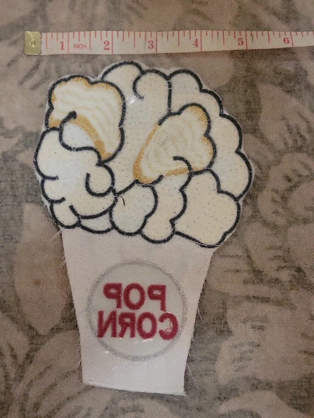 Popcorn Sequin Patch — Yellow Popcorn Design